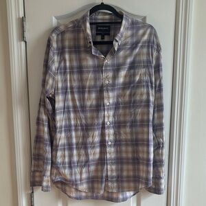 Bonobos Men's Lavender and Beige Plaid Shirt